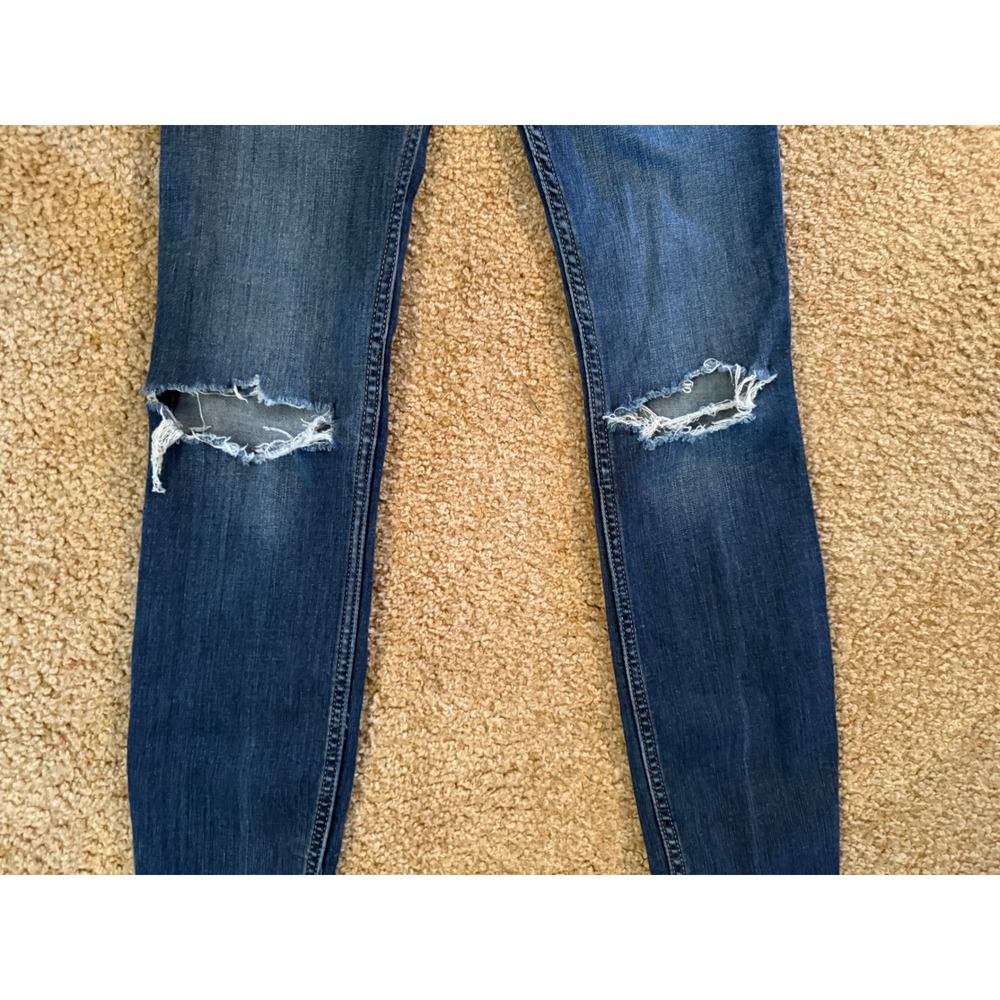 Hollister High Rise Super Skinny Jeans Ripped Blue‎ Denim Size 27x32 - Picture 4 of 8
